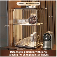 Kệ Đựng Cốc, Ly Nước Acrylic Trong Suốt Chống Bụi Sang Trọng, Sắp Xếp Gọn Gàng, Tiết Kiệm Không Gian