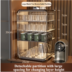 Kệ Đựng Cốc, Ly Nước Acrylic Trong Suốt Chống Bụi Sang Trọng, Sắp Xếp Gọn Gàng, Tiết Kiệm Không Gian
