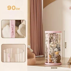Hộp Đựng Gấu Bông, Búp Bê Hình Trụ Tròn Trong Suốt, Sắp Xếp Đồ Chơi Cho Bé Gọn Gàng, Sạch Sẽ, Đẹp Đẽ