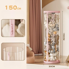 Hộp Đựng Gấu Bông, Búp Bê Hình Trụ Tròn Trong Suốt, Sắp Xếp Đồ Chơi Cho Bé Gọn Gàng, Sạch Sẽ, Đẹp Đẽ