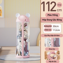 Hộp Đựng Gấu Bông, Búp Bê Hình Trụ Tròn Trong Suốt, Sắp Xếp Đồ Chơi Cho Bé Gọn Gàng, Sạch Sẽ, Đẹp Đẽ