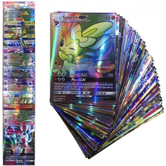 Bộ 100 Thẻ Bài Pokemon Tiếng Anh GX VSTAR Vmax lấp lánh 3D