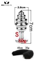 SMT046 - butt plug đuôi cáo với phích cắm xoắn ốc dài 7,8,9 cm