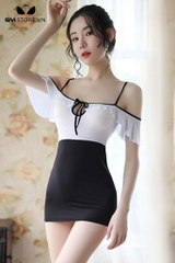 SMS311 - váy ngủ 2 dây trễ vai cực ngắn ôm body sexy quyến rũ