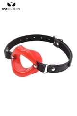 SMT030 - ball gag thiết kế hình miệng với đai màu đen - đồ chơi SM