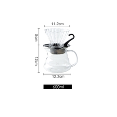 Bình pha cà phê kèm phễu lọc thuỷ tinh cao cấp, phin cafe - BEE017
