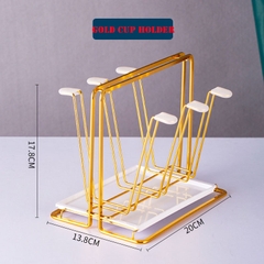 Giá Úp Cốc Nhập Khẩu Châu Âu Mạ Vàng Có Khay - BEE078