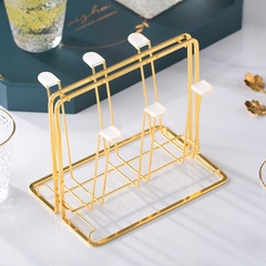 Giá Úp Cốc Nhập Khẩu Châu Âu Mạ Vàng Có Khay - BEE078