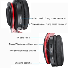Tai nghe bluetooth không dây B39 có tích hợp FM, đèn Led, gấp gọn - BEE081