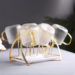 Giá úp cốc mạ vàng không gỉ cao cấp có khay - BEE087