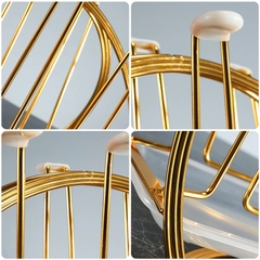 Giá úp cốc mạ vàng không gỉ cao cấp có khay - BEE087