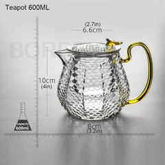 (Tặng 4 Cốc) Ấm Pha Trà Thủy Tinh Phong Cách Bắc Âu Sang Trọng | BEE104