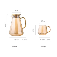 (Tặng 4 Cốc) Bình Đựng Nước Thủy Tinh Phong Cách Bắc Âu Sang Trọng | BEE119