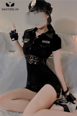 SMS128 - Set 5 món cosplay nữ cảnh sát váy bodysuit kèm phụ kiện