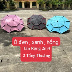 Dù Câu Cá 2 Tầng 2m4 Khung Hợp Kim Siêu Bền, Có Chân Neo Gió