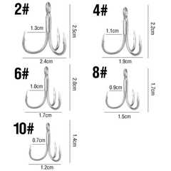 (Combo 5C ) Lưỡi Ba Tiêu Thép Trắng Sử dụng trong câu Lure cá Lóc, Chẽm...