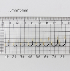 50 Lưỡi Câu thép đen vàng Có Ngạnh