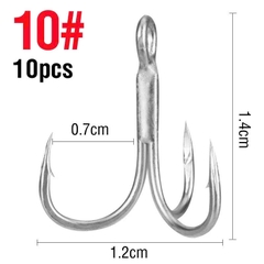 (Combo 5C ) Lưỡi Ba Tiêu Thép Trắng Sử dụng trong câu Lure cá Lóc, Chẽm...