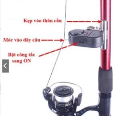 Chuông Báo Cá Điện Tử Cao Cấp Có Còi Hú, Sẵn Pin, Còi Hú khi cá ăn, đèn chớp đỏ