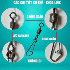 (10 Cái ) Khóa Link 2 Vòng Chống Xoắn Chữ U Cao Cấp