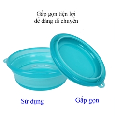 Thau Trộn Mồi Gấp Gọn Bằng Silicon Cao Cấp