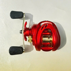 Máy câu cá lure Ngang Đỏ Cối Vàng có tiếng drag khi xả spoon Chuyên lure lóc chẽm, Tải cá 10kg