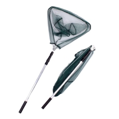 Bộ Vợt Cá Tam Giác Rút Gọn, Cán INOX, Tay Cầm Cao Su