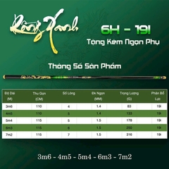 Cần câu tay Rồng Xanh 6h 19i ( Tặng kèm đọt phụ và bộ trục 3260 )