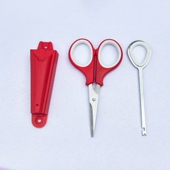 Bộ Kéo Kèm Gỡ Lưỡi Câu Gắn Thùng , Kéo Cắt Chì, Cắt Trục, Cắt Thẻo, Siêu Bén, Siêu Bén