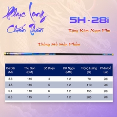 Cần câu tay Phục Long Chiến Thần 5h 28i ( Tặng kèm đọt phụ và bộ trục 3260 )