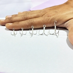 (Combo 5C ) Lưỡi Ba Tiêu Thép Trắng Sử dụng trong câu Lure cá Lóc, Chẽm...