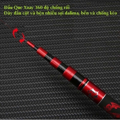 Cần câu tay Xích Long Cacbon Xoắn Cao Cấp Mật Độ Cao (L1 tặng kèm đọt )