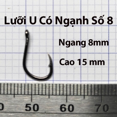 Combo Lưỡi Câu Cắm, Chữ U, Có Ngạnh, Có Khoen chống tuột dây