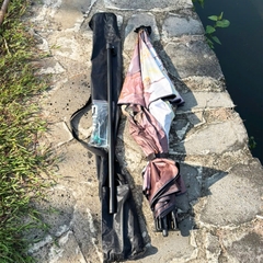 Dù Fun Fishing, Thanh Long Và Lưu Bị,  dù câu cá 2 tầng 2m4 Khung Hợp Kim Cao Cấp, Có Chân Neo Gió