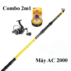 Cần Cây Máy Rút Gọn Hunts Man 2m7, Có Tùy Chọn Combo Cần Kèm Máy và Cước