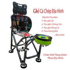 Ghế Câu Cá Địa Hình Đầy Đủ Phụ Kiện Hình Cá Chép