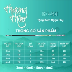Cần Câu Tay Hương Thủy 5h 28i ( Tặng kèm đọt Rin)