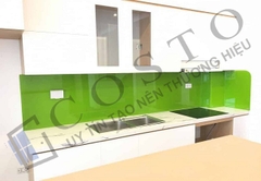 Kính ốp bếp màu xanh non