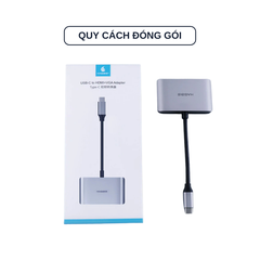 Hagibis 4 IN 1 USB-C Sang VGA + HDMI Kèm USB 3.0 + PD 604665