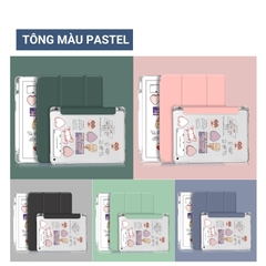 [Free 50 Sticker] Bao Da iPad, Mặt Lưng Silicone, Khay Giữ Bút - Tím (S43)