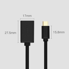 Cáp OTG USB-C to USB 3.0 Đen, Vỏ Nhựa Ugreen (30701, 30702)