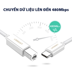 Dây Máy In USB-C to USB 2.0 Type B 1M, Hỗ Trợ Âm Thanh - Ugreen 40560