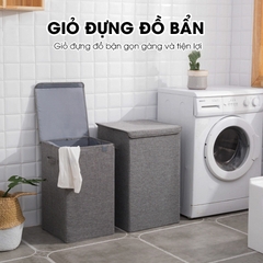 Giỏ đựng đồ bẩn, thùng đựng quần áo bẩn gấp gọn LH-3125 vải không dệt chất lượng cao