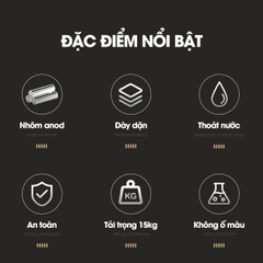 Kệ treo bồn rửa chén, kệ để nước rửa chén giẻ rửa bát nhà bếp LH-2232 Nhôm Anod không rỉ