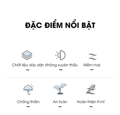 Rèm nhà tắm Poliester hoạt tiết Lá Rủ, chất liệu cao cấp không thấm nước, rèm lắp cho gia đình chung cư, khách sạn,...