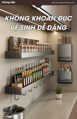 Kệ gia vị nhà bếp treo tường LD-5599 hợp kim nhôm không rỉ