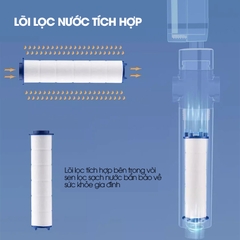 Bộ vòi sen tăng áp 4 chế độ SQ-9002 nhựa ABS + kèm lõi lọc, ống nối 1.5m và giá đỡ