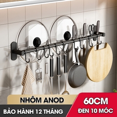 Móc treo nhà bếp đa năng có rảnh để dao và gác nắp nồi Nhôm Anod không rỉ RX08