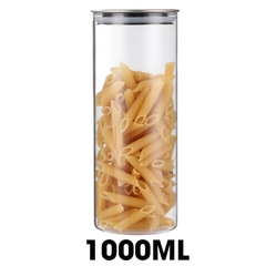 Hủ đựng trà thủy tinh, hủ đựng ngủ cốc nhà bếp, đồ ăn nhẹ snack, hủ gia vị có nắp bằng INOX cao cấp MFG-006