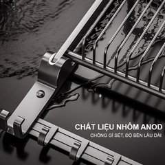 Giá kệ treo khăn đa năng nhôm anod SQ-6255